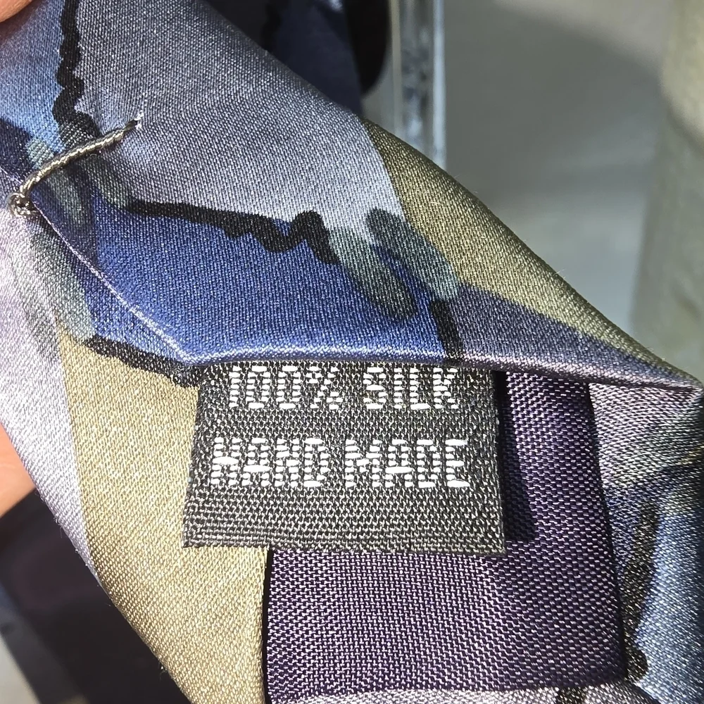 Cocktail Colors Blue and Gold Geometric Silk Tie